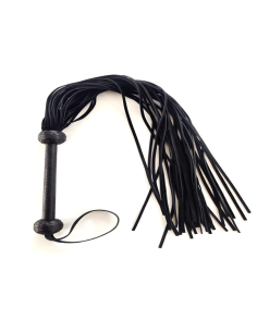 Flogger de cuero suave negro 78cm