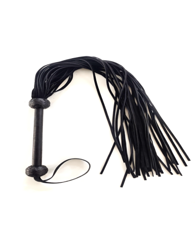 Flogger de cuero suave negro 78cm