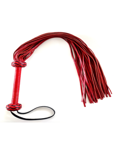 Flogger de cuero rojo 78cm