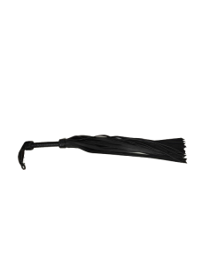 Flogger Cuero negro mango trenzado